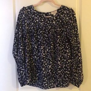 Blue floral blouse
